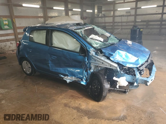 2024 Mitsubishi Mirage ES with VIN ML32AUHJXRH038010, listed as a Copart auction lot 60400125 with 5,264 mi miles and Non repairable. Bid and sale history available at DreamBid. Image 4.