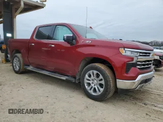 2024 Chevrolet Silverado 1500 LTZ with VIN 1GCUDGED0RZ248641, listed as a Copart auction lot 46076975 with 25,459 mi miles and Salvage Title. Bid and sale history available at DreamBid. Image 4.