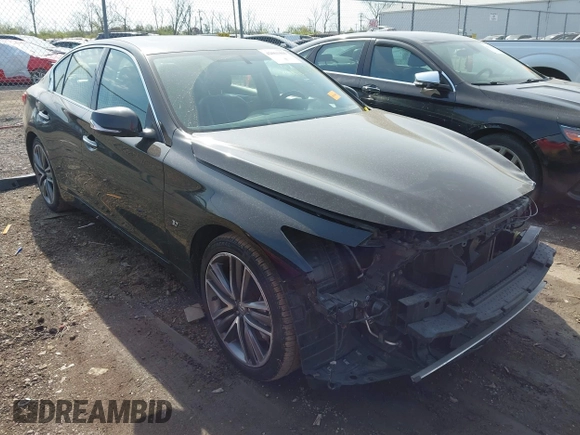 2015 Infiniti Q50 Premium with VIN JN1BV7AR1FM417499, listed as a IAAI auction lot 42063460 with 117,210 mi miles. Bid and sale history available at carsss.com. Image 1.
