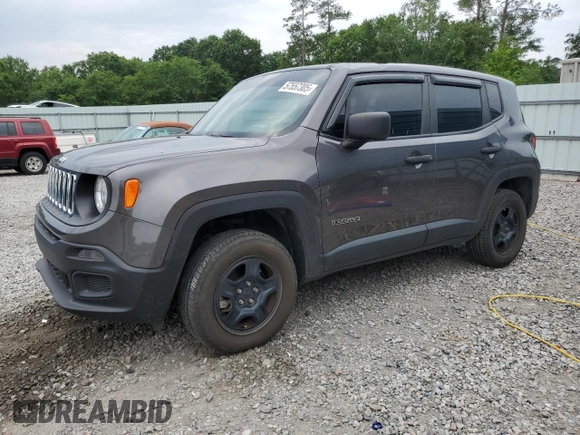 2018 Jeep Renegade Sport with VIN ZACCJBAB2JPJ55339, listed as a Copart auction lot 57557305 with 60,090 mi miles and Salvage title. Bid and sale history available at DreamBid. Image 1.