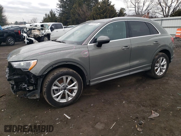 2022 Audi Q3 S line Premium with VIN WA1DECF39N1141117, listed as a Copart auction lot 46456245 with 30,705 mi miles and Salvage Title. Bid and sale history available at carsss.com. Image 1.