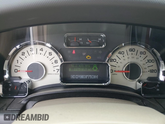 2010 Ford Expedition Max Eddie Bauer with VIN 1FMJK1J57AEB67972, listed as a Copart auction lot 55554225 with 227,518 mi miles and Salvage Title. Bid and sale history available at DreamBid. Image 9.