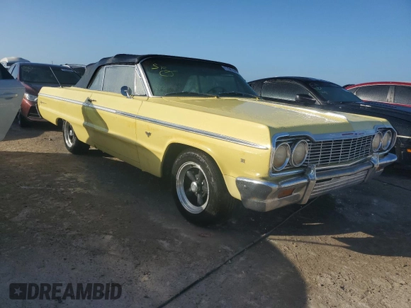 1964 Chevrolet Impala z VIN 41467L179102, wystawiony jako Copart lot #77947844 z przebiegiem 96 809 mil mil oraz Nie do naprawy • Non repairable. Historia ofert i sprzedaży dostępna na DreamBid. Obrazek 4.