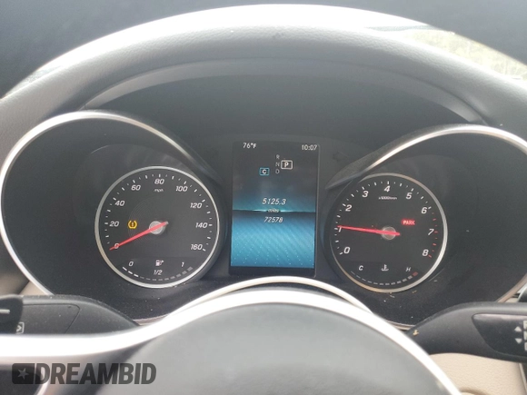 2019 Mercedes-Benz C 300 with VIN 55SWF8DB4KU294587, listed as a Copart auction lot 50588995 with 72,578 mi miles and Salvage title. Bid and sale history available at DreamBid. Image 9.
