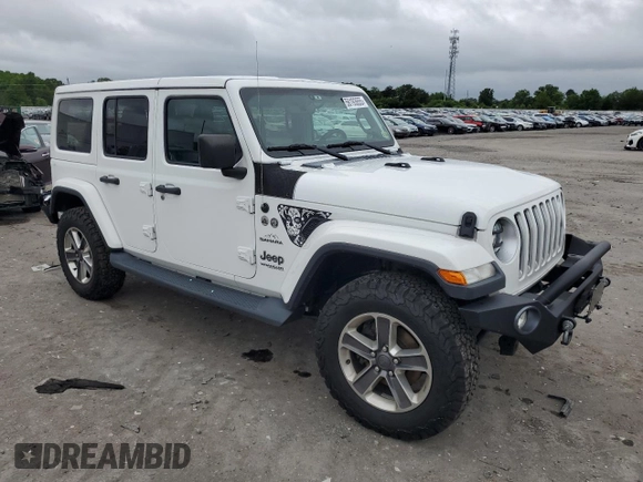 2019 Jeep Wrangler Unlimited Sahara with VIN 1C4HJXEG9KW600644, listed as a Copart auction lot 56193655 with 46,198 mi miles and Salvage title. Bid and sale history available at DreamBid. Image 4.