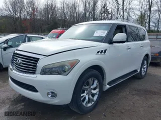 2011 Infiniti QX56 8-passenger with VIN JN8AZ2NC7B9303157, listed as a IAAI auction lot 41779906 with 198,759 mi miles. Bid and sale history available at carsss.com. Image 2.