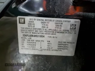 2017 GMC Terrain SLT with VIN 2GKFLUEK4H6310694, listed as a Copart auction lot 46042645 with 106,840 mi miles and Salvage Title. Bid and sale history available at DreamBid. Image 15.