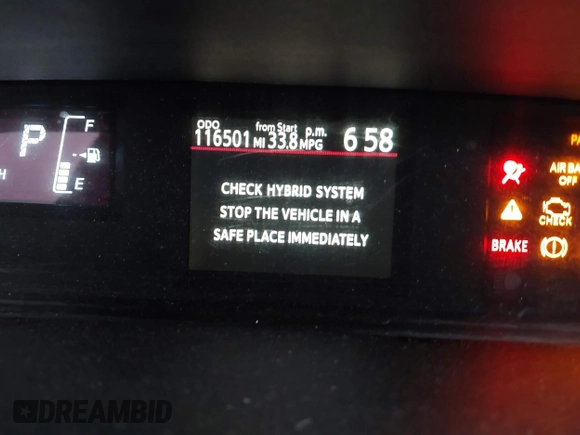 2016 Toyota Prius One with VIN JTDKDTB3XG1121709, listed as a IAAI auction lot 41782732 with 116,501 mi miles and . Bid and sale history available at DreamBid. Image 15.