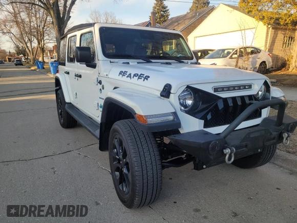 2022 Jeep Wrangler Unlimited Sahara with VIN 1C4HJXEG6NW255481, listed as a Copart auction lot 49181705 with 8,206 mi miles and Clean title. Bid and sale history available at DreamBid. Image 1.