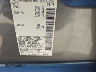 2019 Nissan Altima SV with VIN 1N4BL4DVXKC106623, listed as a IAAI auction lot 41889628 with 47,052 mi miles and . Bid and sale history available at DreamBid. Image 9.