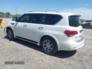 2012 Infiniti QX56 8-passenger with VIN JN8AZ2ND5C9716530, listed as a IAAI auction lot 42031101 with 153,432 mi miles and . Bid and sale history available at DreamBid. Image 3.