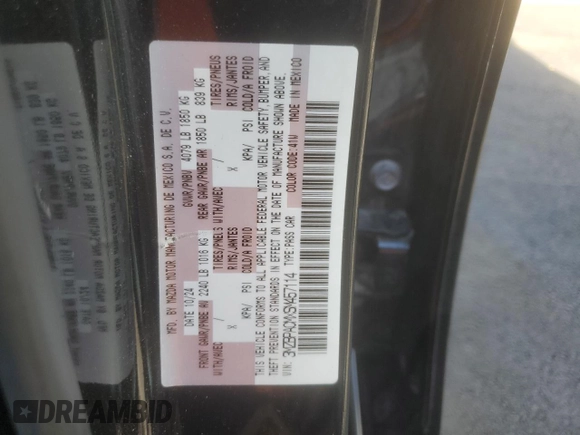 2025 Mazda 3 S Preferred z VIN 3MZBPACMXSM457114, wystawiony jako Copart lot #61690405 z przebiegiem 13 080 mil mil oraz Czysty tytuł • Clean title. Historia ofert i sprzedaży dostępna na DreamBid. Obrazek 12.