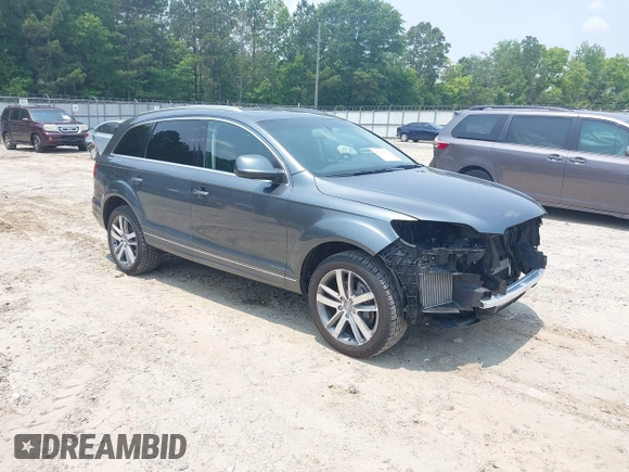 2014 Audi Q7 Premium Plus with VIN WA1LMAFE2ED003874, listed as a IAAI auction lot 42412169 with 65,621 mi miles and . Bid and sale history available at DreamBid. Image 1.