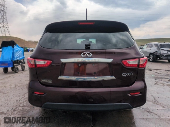 2015 Infiniti QX60 with VIN 5N1AL0MM6FC507755, listed as a Copart auction lot 54202075 with 138,426 mi miles and Salvage Title. Bid and sale history available at DreamBid. Image 6.