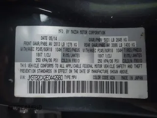 2014 Mazda CX-9 Touring with VIN JM3TB2CA2E0442980, listed as a IAAI auction lot 41478013 with 127,918 mi miles. Bid and sale history available at carsss.com. Image 9.