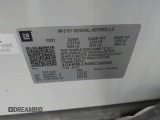 2021 GMC Acadia AT4 with VIN 1GKKNLLS0MZ183835, listed as a IAAI auction lot 42297624 with 60,860 mi miles and . Bid and sale history available at DreamBid. Image 9.