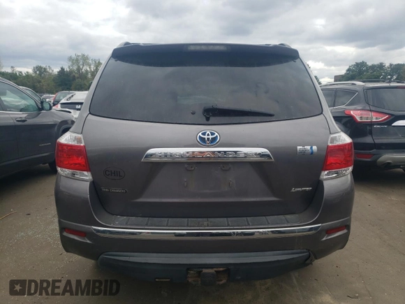 2013 Toyota Highlander Hybrid Limited with VIN JTEDC3EHXD2016172, listed as a Copart auction lot 72417304 with 173,753 mi miles and Salvage Title. Bid and sale history available at carsss.com. Image 6.