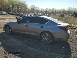 2019 Infiniti Q50 3.0t LUXE with VIN JN1EV7ARXKM590557, listed as a Copart auction lot 41850245 with 57,596 mi miles and Salvage Title. Bid and sale history available at carsss.com. Image 2.