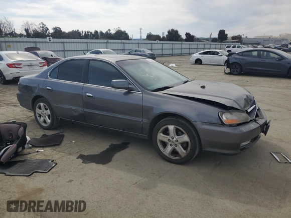 2003 Acura TL Type S w/Navigation System with VIN 19UUA56953A004997, listed as a Copart auction lot 48595595 with 201,470 mi miles and Salvage Title. Bid and sale history available at carsss.com. Image 4.