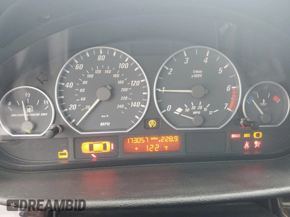 2001 BMW 3 Series 330Ci with VIN WBABN53451JU23705, listed as a Copart auction lot 79500184 with 173,057 mi miles and Salvage Title. Bid and sale history available at carsss.com. Image 9.