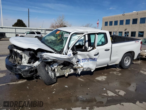 2021 Chevrolet Silverado 1500 Work Truck with VIN 1GCUYAEF5MZ142343, listed as a Copart auction lot 45414654 with Not Provided miles and Salvage Title. Bid and sale history available at DreamBid. Image 1.