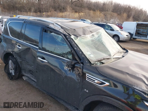 2018 Infiniti QX80 with VIN JN8AZ2NE0J9192869, listed as a IAAI auction lot 41434422 with 111,110 mi miles and . Bid and sale history available at DreamBid. Image 6.