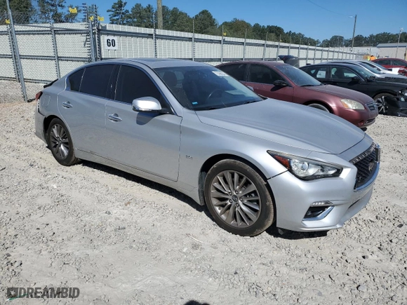 2018 Infiniti Q50 2.0t LUXE with VIN JN1CV7AP3JM240238, listed as a Copart auction lot 75396004 with NaN miles and Salvage Title. Bid and sale history available at carsss.com. Image 4.