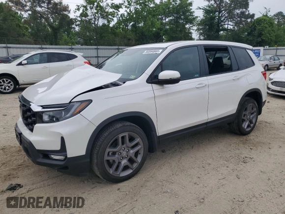 2023 Honda Passport EX-L z VIN 5FNYF8H51PB033343, wystawiony jako Copart lot #56594665 z przebiegiem 18 554 mil mil oraz Szkoda całkowita • Salvage title. Historia ofert i sprzedaży dostępna na DreamBid. Obrazek 1.