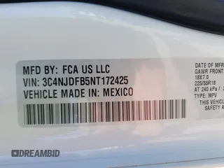 2022 Jeep Compass Latitude Lux с VIN 3C4NJDFB5NT172425, выставлен на аукционе IAAI как лот 41800293 с пробегом 34 588 миль миль и . История ставок и продаж доступна на DreamBid. Изображение 9.