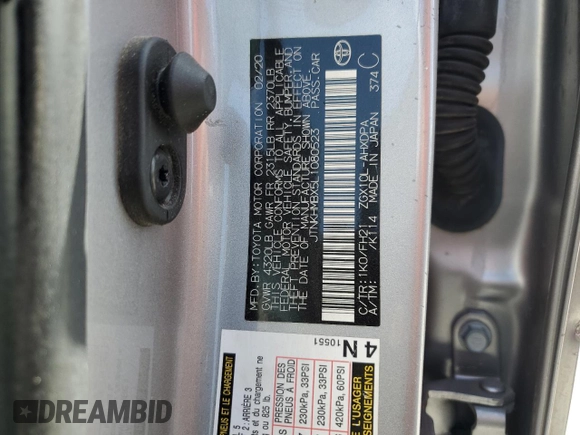 2020 Toyota C-HR LE with VIN JTNKHMBX5L1080523, listed as a Copart auction lot 50089455 with 96,411 mi miles and Non Repairable. Bid and sale history available at carsss.com. Image 13.