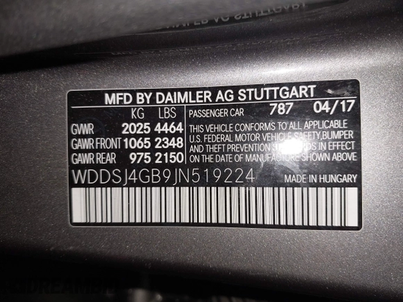 2018 Mercedes-Benz CLA 250 with VIN WDDSJ4GB9JN519224, listed as a IAAI auction lot 42142788 with 71,650 mi miles and . Bid and sale history available at DreamBid. Image 9.
