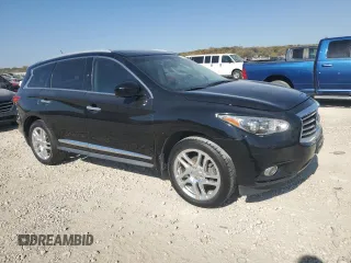 2013 Infiniti JX35 with VIN 5N1AL0MM6DC349396, listed as a Copart auction lot 77467094 with 147,135 mi miles and Clean Title. Bid and sale history available at carsss.com. Image 4.