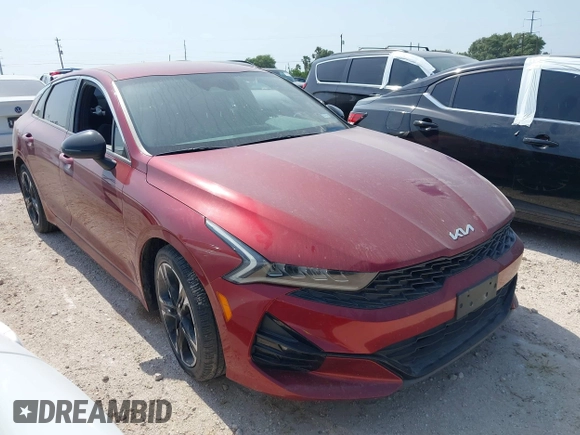 2022 Kia K5 GT-Line z VIN 5XXG64J25NG140300, wystawiony jako IAAI lot #41935077 z przebiegiem 51 279 mil mil oraz . Historia ofert i sprzedaży dostępna na DreamBid. Obrazek 1.