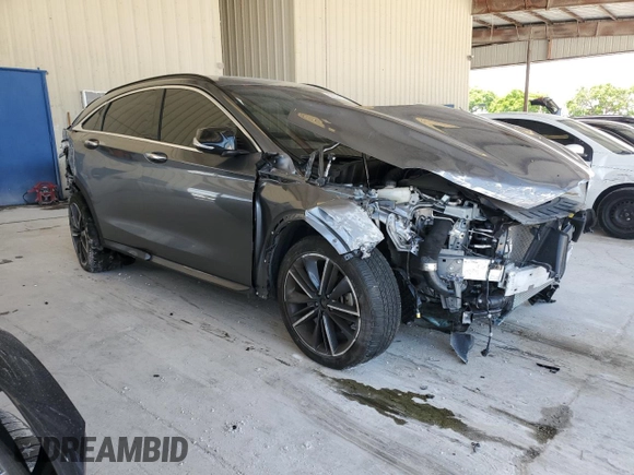 2023 Infiniti QX55 Luxe with VIN 3PCAJ5JR4PF123016, listed as a Copart auction lot 58630185 with 12,488 mi miles and Salvage title. Bid and sale history available at DreamBid. Image 4.
