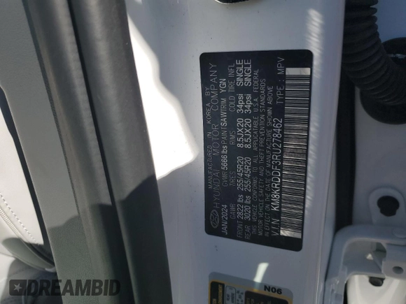 2024 Hyundai Ioniq 5 Limited z VIN KM8KRDDF3RU278462, wystawiony jako Copart lot #46951925 z przebiegiem 14 902 mil mil oraz Szkoda całkowita • Salvage title. Historia ofert i sprzedaży dostępna na DreamBid. Obrazek 12.