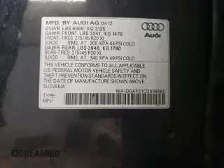 2012 Audi Q7 S line with VIN WA1DGAFE1CD009562, listed as a Copart auction lot 45904125 with 124,378 mi miles and Salvage title. Bid and sale history available at DreamBid. Image 12.