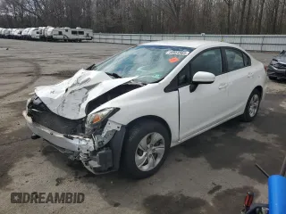 2014 Honda Civic Sedan LX with VIN 2HGFB2F52EH514682, listed as a Copart auction lot 50954965 with 134,401 mi miles and Salvage Title. Bid and sale history available at carsss.com. Image 1.