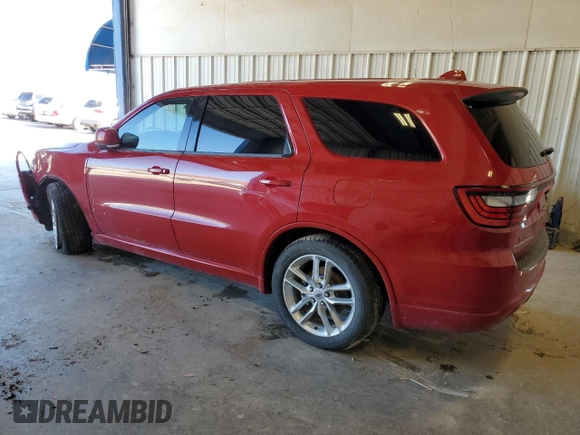 2021 Dodge Durango GT Plus with VIN 1C4RDHDGXMC715762, listed as a Copart auction lot 47802015 with 72,628 mi miles and Salvage Title. Bid and sale history available at DreamBid. Image 2.