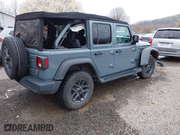 2024 Jeep Wrangler Sport S with VIN 1C4PJXDN3RW124591, listed as a IAAI auction lot 41984208 with 30,271 mi miles and . Bid and sale history available at DreamBid. Image 4.