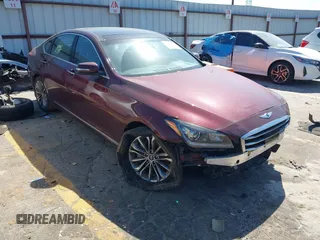 2015 Hyundai Genesis 3.8L with VIN KMHGN4JE3FU039163, listed as a IAAI auction lot 42050617 with 134,183 mi miles and . Bid and sale history available at DreamBid. Image 1.