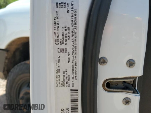 2022 Ram 3500 Tradesman with VIN 3C63RRGL8NG397362, listed as a Copart auction lot 51502225 with 147,520 mi miles and Clean Title. Bid and sale history available at carsss.com. Image 12.