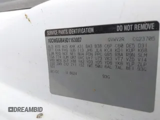 2013 Chevrolet Express Cargo with VIN 1GCWGGBA9D1163007, listed as a IAAI auction lot 42438809 with Not provided miles and . Bid and sale history available at DreamBid. Image 9.