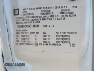 2004 Cadillac Escalade EXT z VIN 3GYEK62N94G191201, wystawiony jako IAAI lot #41747841 z przebiegiem 229 057 mil mil oraz . Historia ofert i sprzedaży dostępna na DreamBid. Obrazek 9.