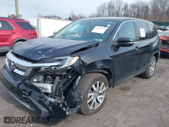 2021 Honda Pilot EX-L with VIN 5FNYF6H56MB099919, listed as a IAAI auction lot 42000420 with 28,877 mi miles and . Bid and sale history available at carsss.com. Image 2.