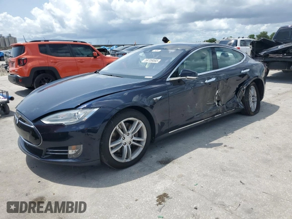 2014 Tesla Model S 60 with VIN 5YJSA1H12EFP61355, listed as a Copart auction lot 59709065 with 109,446 mi miles and Salvage title. Bid and sale history available at DreamBid. Image 1.
