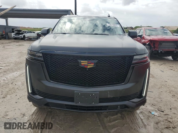 2022 Cadillac Escalade ESV Sport Platinum with VIN 1GYS4RKL7NR141315, listed as a Copart auction lot 74219824 with 50,588 mi miles and Salvage title. Bid and sale history available at DreamBid. Image 5.