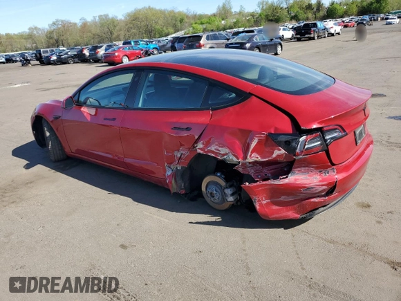 2023 Tesla Model 3 with VIN 5YJ3E1EAXPF598079, listed as a Copart auction lot 55199405 with Not provided miles and Salvage title. Bid and sale history available at DreamBid. Image 2.