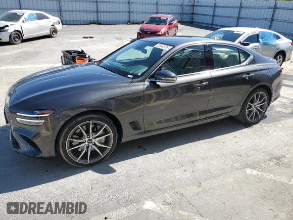 2025 Genesis G70 2.5T with VIN KMTG34SC4SU154731, listed as a Copart auction lot 58399565 with 11,260 mi miles and Clean title. Bid and sale history available at DreamBid. Image 1.
