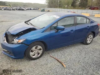 2014 Honda Civic Sedan LX with VIN 19XFB2F55EE015434, listed as a Copart auction lot 51239465 with 106,914 mi miles and Salvage Title. Bid and sale history available at carsss.com. Image 1.