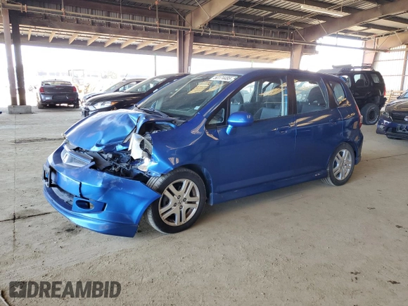 2007 Honda Fit Sport with VIN JHMGD37667S035962, listed as a Copart auction lot 50174485 with 167,756 mi miles and Salvage Title. Bid and sale history available at carsss.com. Image 1.